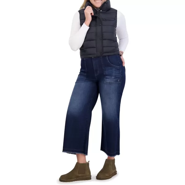 imageBEARPAW Lightweight Insulated Vest with Zipper Front Stand Collar Adjustable Hem ampamp MultiPocket DesignBlack