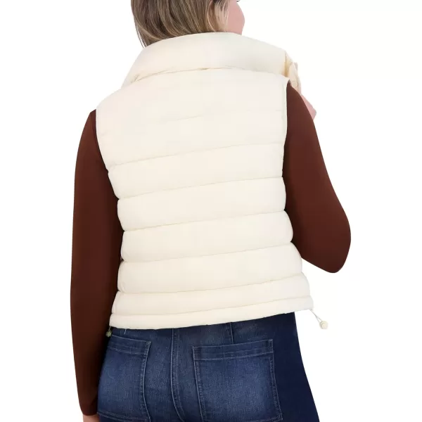 imageBEARPAW Lightweight Insulated Vest with Zipper Front Stand Collar Adjustable Hem ampamp MultiPocket DesignWhite Swan