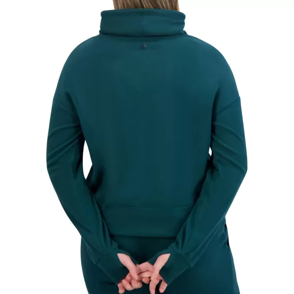 imageBEARPAW Womens Drawstring Funnel Neck Micro Fleece Pullover Fashion SweatshirtPine