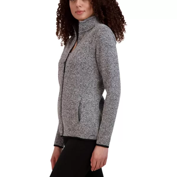 imageBEARPAW Womens High Neck Zip Up Tech Knit Jacket with PocketsHeather Grey