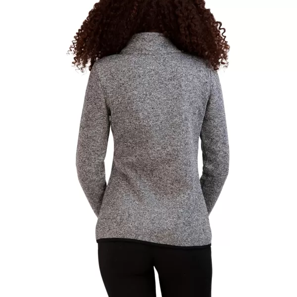 imageBEARPAW Womens High Neck Zip Up Tech Knit Jacket with PocketsHeather Grey