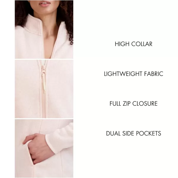 imageBEARPAW Womens High Neck Zip Up Tech Knit Jacket with PocketsPink