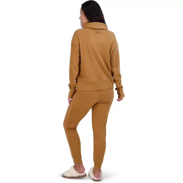 imageBEARPAW Womens Micro Fleece Drawstring Athletic Jogger Sweatpants with PocketsTobacco Brown