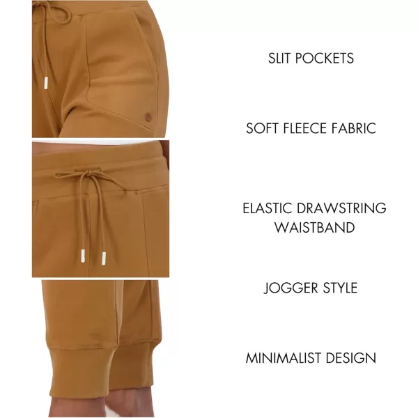 imageBEARPAW Womens Micro Fleece Drawstring Athletic Jogger Sweatpants with PocketsTobacco Brown