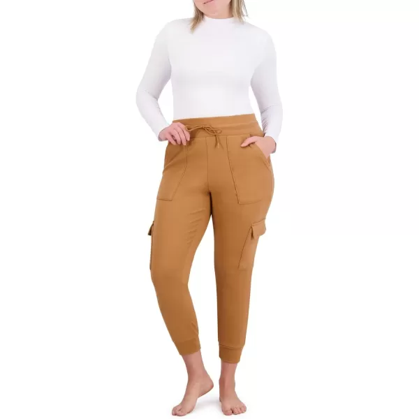 imageBEARPAW Womens Micro Fleece Drawstring Athletic Jogger Sweatpants with PocketsTobacco Brown Cargo