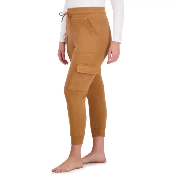 imageBEARPAW Womens Micro Fleece Drawstring Athletic Jogger Sweatpants with PocketsTobacco Brown Cargo