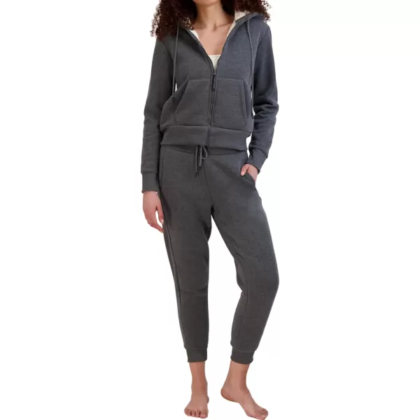 imageBEARPAW Womens Sherpa Jogger Pants with PocketsHeather Grey