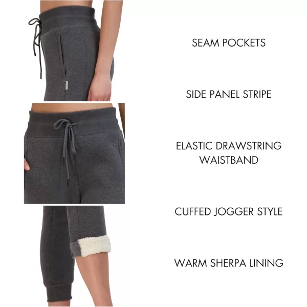 imageBEARPAW Womens Sherpa Jogger Pants with PocketsHeather Grey