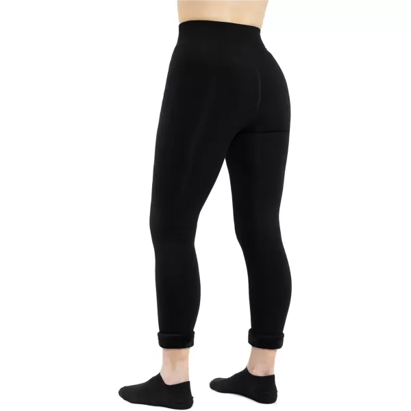 imageBEARPAW Womens Soft Faux Fur Lined Form Fitting Comfortable Warm Legging Smoothing High Waistband Ideal for Cold WeatherBlack