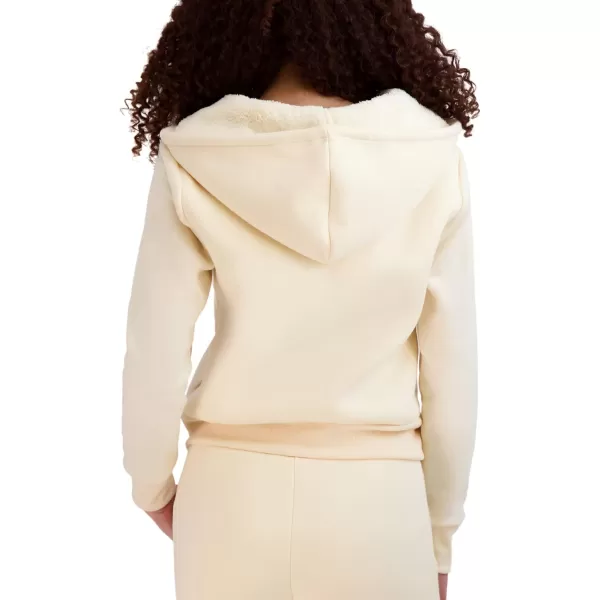 imageBEARPAW Womens Zip Up Sherpa Lined Hoodie with PocketsIvory