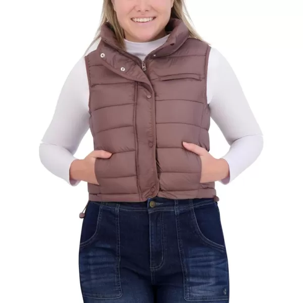imageBEARPAW Lightweight Insulated Vest with Zipper Front Stand Collar Adjustable Hem ampamp MultiPocket DesignPeppercorn
