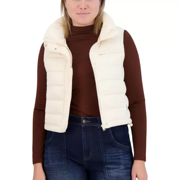 imageBEARPAW Lightweight Insulated Vest with Zipper Front Stand Collar Adjustable Hem ampamp MultiPocket DesignWhite Swan