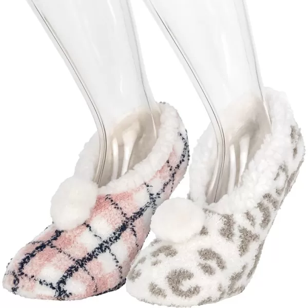 imageBEARPAW Super Soft Cozy Faux Shearling Lined Ballerina Slipper Socks With Skid Resistant BottomPink