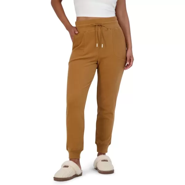imageBEARPAW Womens Micro Fleece Drawstring Athletic Jogger Sweatpants with PocketsTobacco Brown