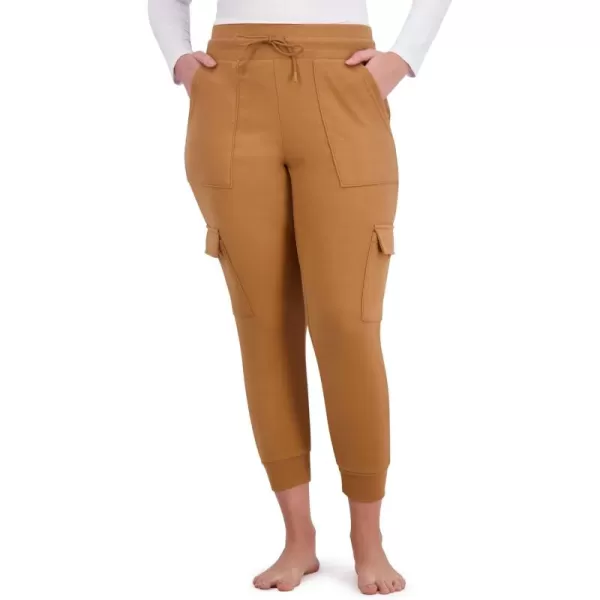 imageBEARPAW Womens Micro Fleece Drawstring Athletic Jogger Sweatpants with PocketsTobacco Brown Cargo