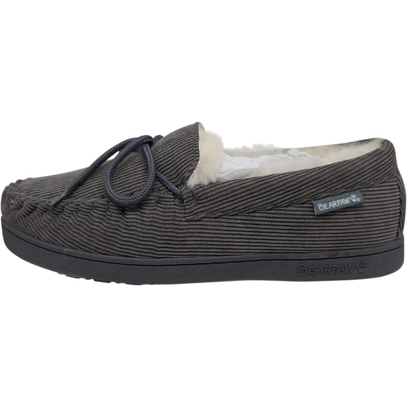 imageBEARPAW Mens Moc II Multiple Colors  Mens Slipper  Mens Shoe  Comfortable ampamp LightweightCharcoal Charcoal Corduroy