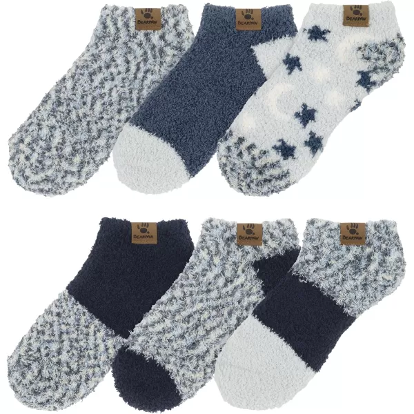 imageBEARPAW Ladies 6 Pair Pack Cozy Super Soft Warm Lounge Socks Multi Color Patterned Ankle and Low Cut PacksCountry Air
