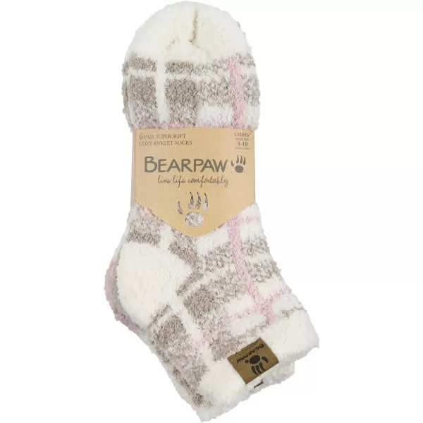 imageBEARPAW Ladies 6 Pair Pack Cozy Super Soft Warm Lounge Socks Multi Color Patterned Ankle and Low Cut PacksLotus