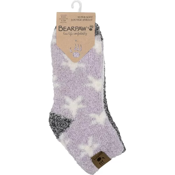 imageBEARPAW Ladies 6 Pair Pack Cozy Super Soft Warm Lounge Socks Multi Color Patterned Ankle and Low Cut PacksPurple