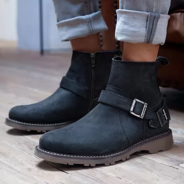 imageBEARPAW Mens Liam Multiple Colors  Mens Boot Classic Suede  Mens Slip On Boot  Comfortable Winter BootDark Gray