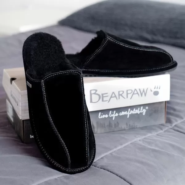 imageBEARPAW Mens Pierre Multiple Colors  Mens Slipper  Mens Shoe  Comfortable ampamp LightweightBlack