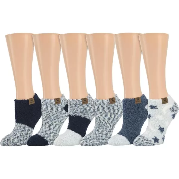 imageBEARPAW Ladies 6 Pair Pack Cozy Super Soft Warm Lounge Socks Multi Color Patterned Ankle and Low Cut PacksCountry Air