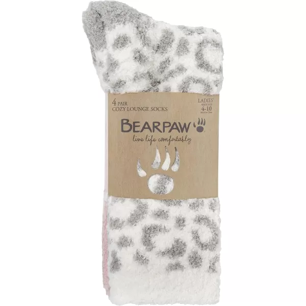 imageBEARPAW 4 Pair Pack Cozy Super Soft Lounge Socks Multi Pattern Crew SocksBasicpink