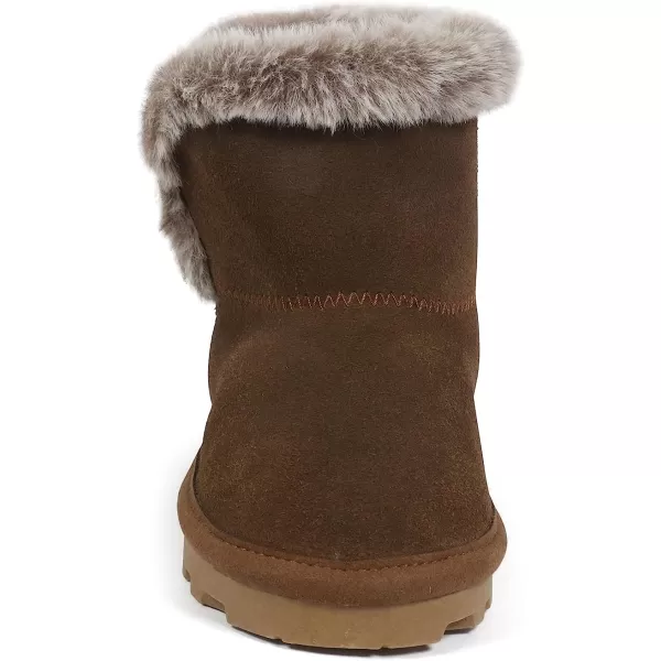 imageBEARPAW Toddler Suede Winter Bootie with FauxFur Lining Suede Shoes for Indoor and Outdoor Babies Soft Suede Ankle Boots with Hard Bottom SolesBrown