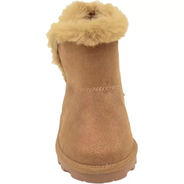imageBEARPAW Toddler Suede Winter Bootie with FauxFur Lining Suede Shoes for Indoor and Outdoor Babies Soft Suede Ankle Boots with Hard Bottom SolesChestnut Glitter