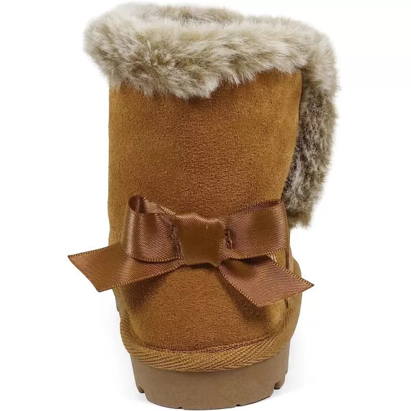 imageBEARPAW Toddler Suede Winter Bootie with FauxFur Lining Suede Shoes for Indoor and Outdoor Babies Soft Suede Ankle Boots with Hard Bottom SolesChestnut1
