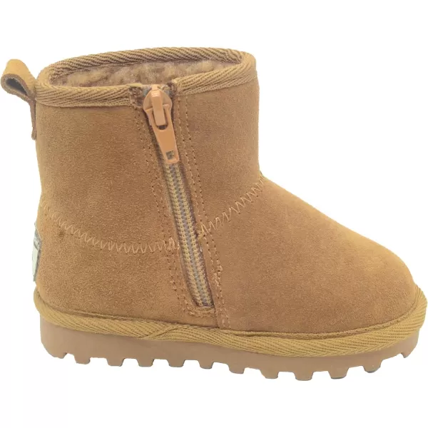 imageBEARPAW Toddler Suede Winter Bootie with FauxFur Lining Suede Shoes for Indoor and Outdoor Babies Soft Suede Ankle Boots with Hard Bottom SolesChestnut4