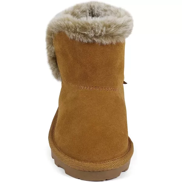 imageBEARPAW Toddler Suede Winter Bootie with FauxFur Lining Suede Shoes for Indoor and Outdoor Babies Soft Suede Ankle Boots with Hard Bottom SolesChestnut1