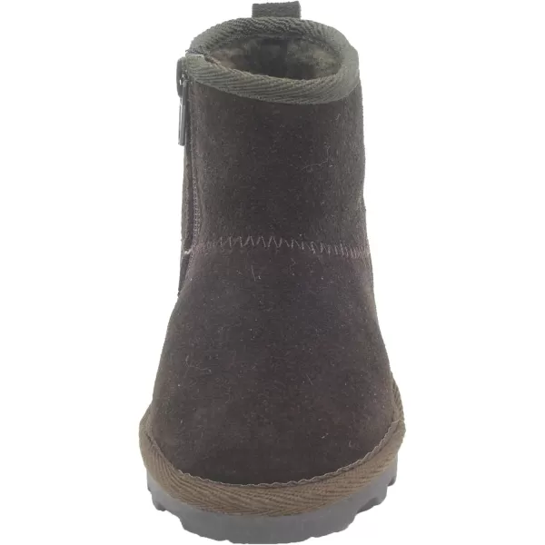 imageBEARPAW Toddler Suede Winter Bootie with FauxFur Lining Suede Shoes for Indoor and Outdoor Babies Soft Suede Ankle Boots with Hard Bottom SolesChocolate