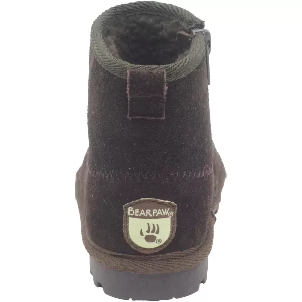 imageBEARPAW Toddler Suede Winter Bootie with FauxFur Lining Suede Shoes for Indoor and Outdoor Babies Soft Suede Ankle Boots with Hard Bottom SolesChocolate