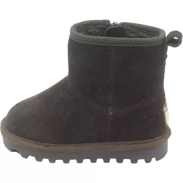 imageBEARPAW Toddler Suede Winter Bootie with FauxFur Lining Suede Shoes for Indoor and Outdoor Babies Soft Suede Ankle Boots with Hard Bottom SolesChocolate