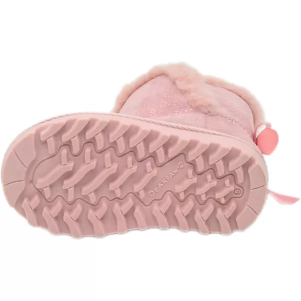 imageBEARPAW Toddler Suede Winter Bootie with FauxFur Lining Suede Shoes for Indoor and Outdoor Babies Soft Suede Ankle Boots with Hard Bottom SolesRose Gold Glitter