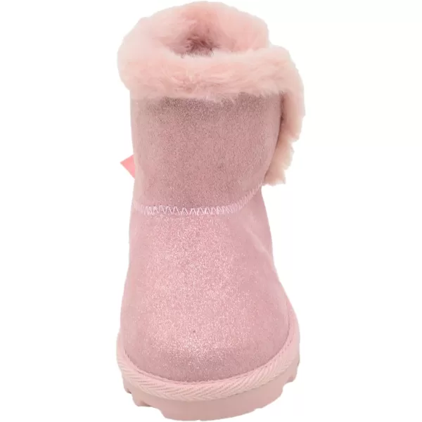 imageBEARPAW Toddler Suede Winter Bootie with FauxFur Lining Suede Shoes for Indoor and Outdoor Babies Soft Suede Ankle Boots with Hard Bottom SolesRose Gold Glitter