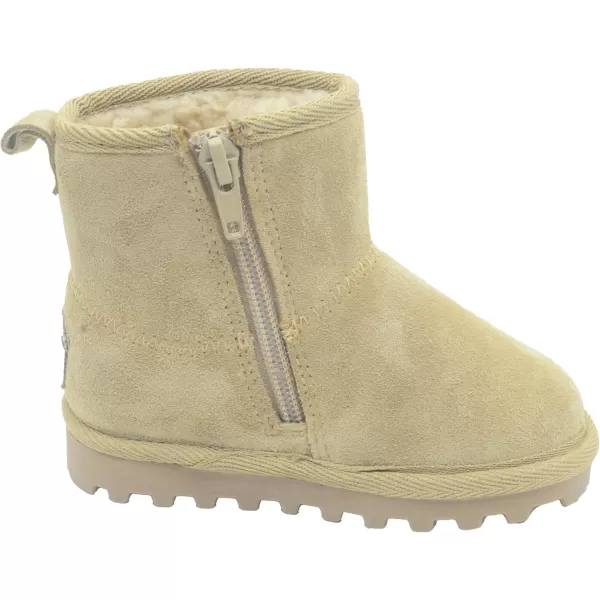 imageBEARPAW Toddler Suede Winter Bootie with FauxFur Lining Suede Shoes for Indoor and Outdoor Babies Soft Suede Ankle Boots with Hard Bottom SolesTan3