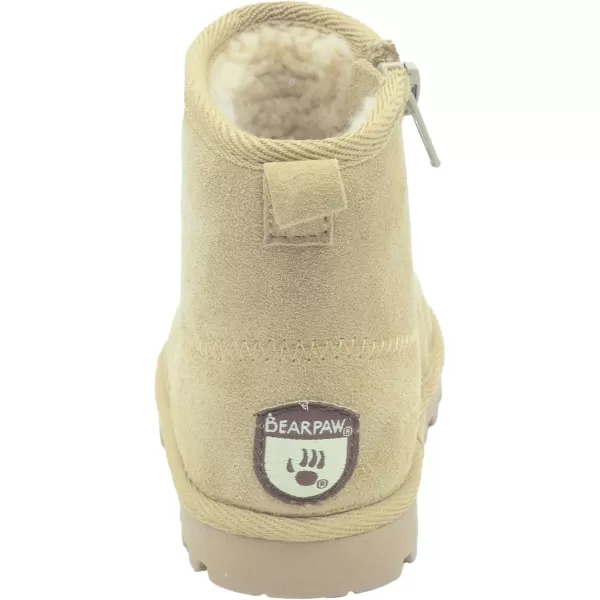 imageBEARPAW Toddler Suede Winter Bootie with FauxFur Lining Suede Shoes for Indoor and Outdoor Babies Soft Suede Ankle Boots with Hard Bottom SolesTan3