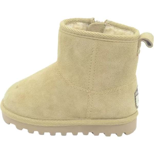 imageBEARPAW Toddler Suede Winter Bootie with FauxFur Lining Suede Shoes for Indoor and Outdoor Babies Soft Suede Ankle Boots with Hard Bottom SolesTan3