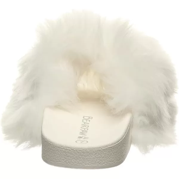 imageBEARPAW Womens Lucinda Multiple Colors  Womens Slide Sandal  Womens Shoe  Comfortable ampamp LightweightWhite Shag