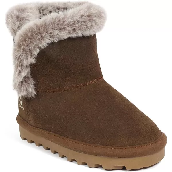 imageBEARPAW Toddler Suede Winter Bootie with FauxFur Lining Suede Shoes for Indoor and Outdoor Babies Soft Suede Ankle Boots with Hard Bottom SolesBrown