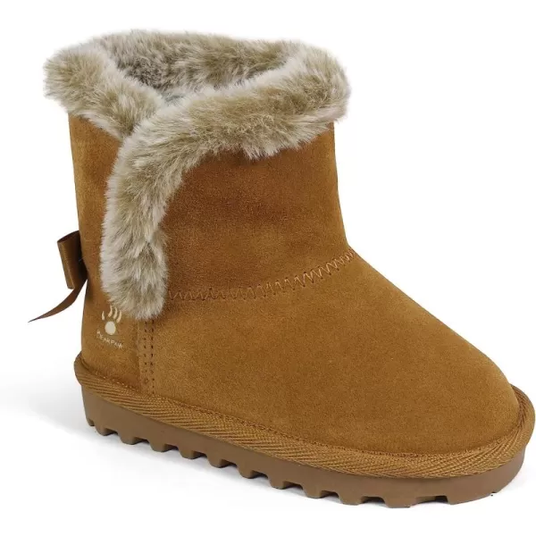 imageBEARPAW Toddler Suede Winter Bootie with FauxFur Lining Suede Shoes for Indoor and Outdoor Babies Soft Suede Ankle Boots with Hard Bottom SolesChestnut1