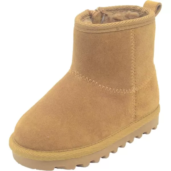 imageBEARPAW Toddler Suede Winter Bootie with FauxFur Lining Suede Shoes for Indoor and Outdoor Babies Soft Suede Ankle Boots with Hard Bottom SolesChestnut4