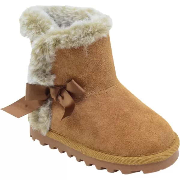 imageBEARPAW Toddler Suede Winter Bootie with FauxFur Lining Suede Shoes for Indoor and Outdoor Babies Soft Suede Ankle Boots with Hard Bottom SolesChestnut