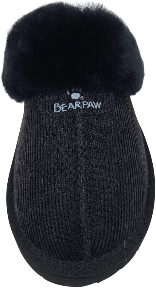 imageBEARPAW Womens Loki Multiple Colors  Womens Slippers  Womens Shoe  Comfortable ampamp LightWeightBlack Corduroy