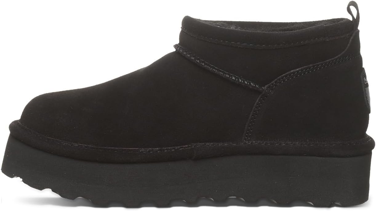 imageBEARPAW Womens Retro Super Shorty Boot  Womens Ankle Boot  Womens Slip On Boot  Comfortable Winter Boot  Multiple Colors ampamp SizesBlack
