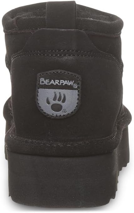 imageBEARPAW Womens Retro Super Shorty Boot  Womens Ankle Boot  Womens Slip On Boot  Comfortable Winter Boot  Multiple Colors ampamp SizesBlack