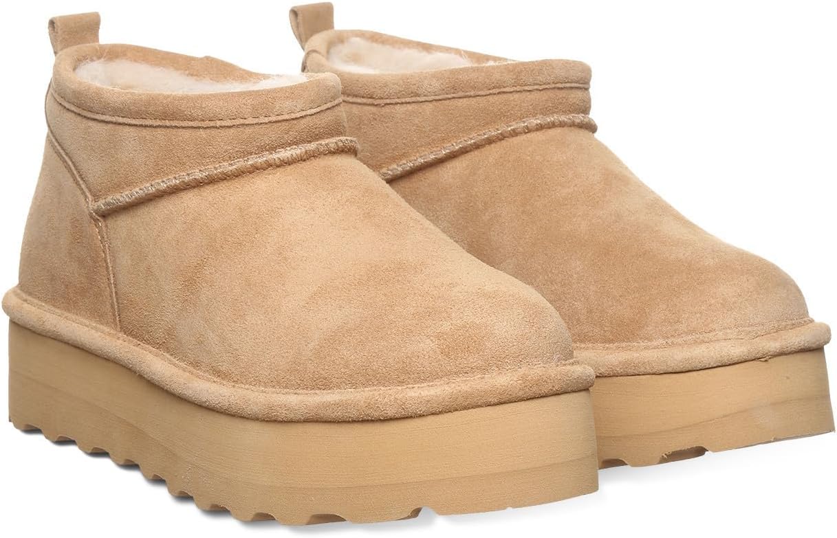 imageBEARPAW Womens Retro Super Shorty Boot  Womens Ankle Boot  Womens Slip On Boot  Comfortable Winter Boot  Multiple Colors ampamp SizesIced Coffee
