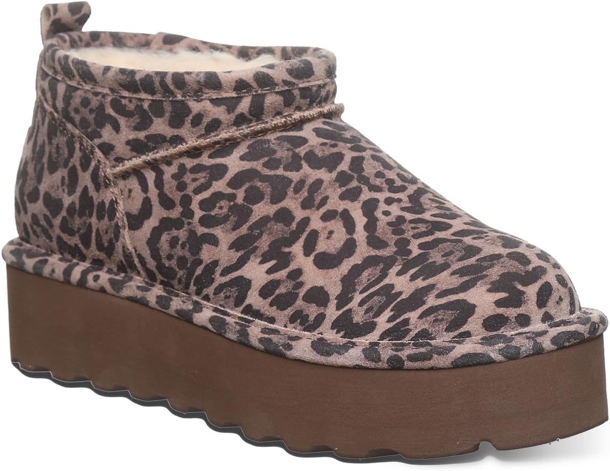 imageBEARPAW Womens Retro Super Shorty Boot  Womens Ankle Boot  Womens Slip On Boot  Comfortable Winter Boot  Multiple Colors ampamp SizesLeopard
